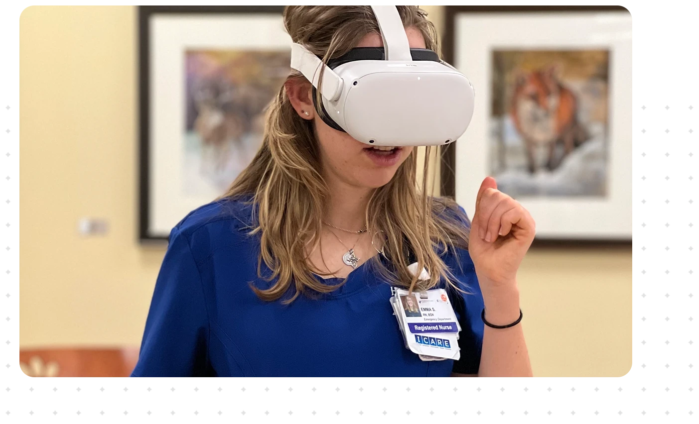 Nurse using VR device